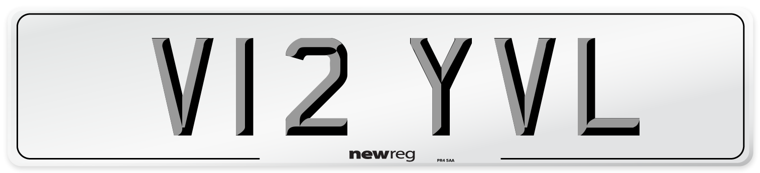 V12 YVL Number Plate from New Reg